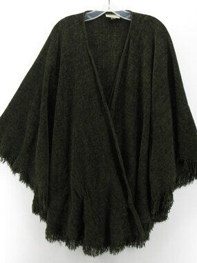 Weave of the Irish Sweater OS Chenille Poncho Cape Cardigan Wrap